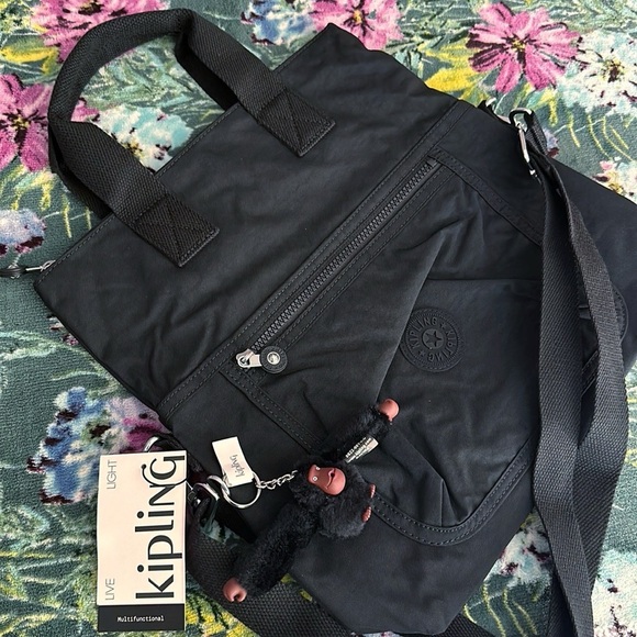Kipling Eleva Black Nylon Tote Bag - Picture 5 of 5
